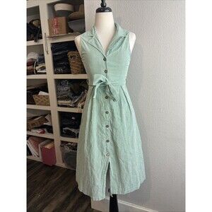 Zara Light Mint Green Sleeveless Button-Front Midi Dress